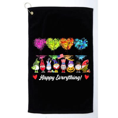 Happy Everything Gnomes Every Seasons All Year Tree Platinum Collection Golf Towel