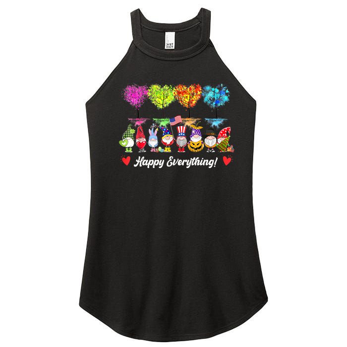 Happy Everything Gnomes Every Seasons All Year Tree Women's Perfect Tri Rocker Tank