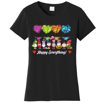 Happy Everything Gnomes Every Seasons All Year Tree Women's T-Shirt