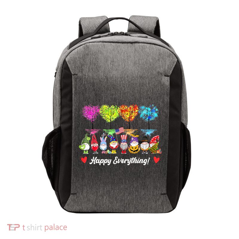 Happy Everything Gnomes Every Seasons All Year Tree Vector Backpack