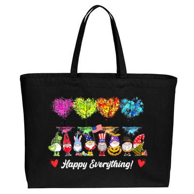 Happy Everything Gnomes Every Seasons All Year Tree Cotton Canvas Jumbo Tote