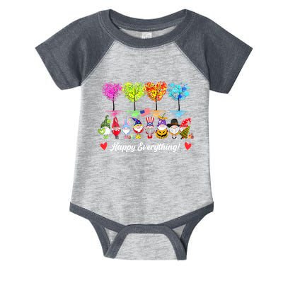 Happy Everything Gnomes Every Seasons All Year Tree Infant Baby Jersey Bodysuit