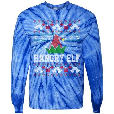 Hangry Elf Great Gift Tie-Dye Long Sleeve Shirt