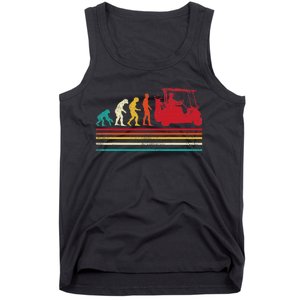 Human Evolution Golf Cart Funny Golfing Golfer Tank Top