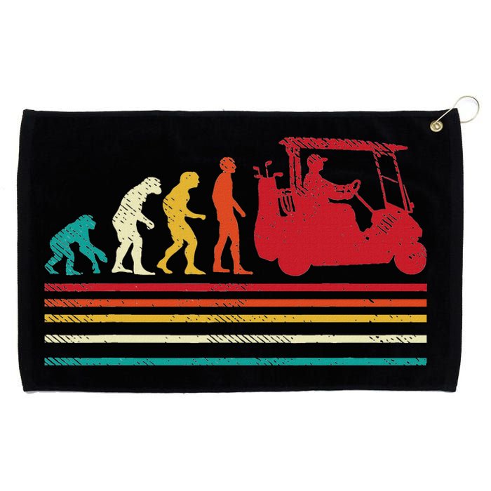 Human Evolution Golf Cart Funny Golfing Golfer Grommeted Golf Towel