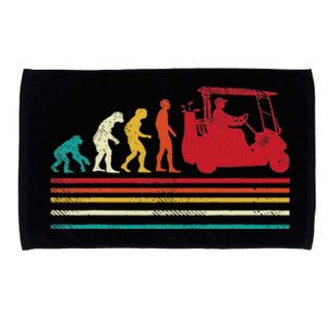 Human Evolution Golf Cart Funny Golfing Golfer Microfiber Hand Towel