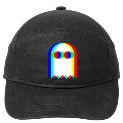 Halloween Edm Ghost Trippy Vaporwave Techno Rave Music Party Gift 7-Panel Snapback Hat