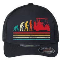 Human Evolution Golf Cart Funny Golfing Golfer Women Flexfit Unipanel Trucker Cap