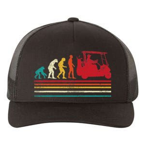 Human Evolution Golf Cart Funny Golfing Golfer Women Yupoong Adult 5-Panel Trucker Hat