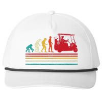 Human Evolution Golf Cart Funny Golfing Golfer Women Snapback Five-Panel Rope Hat