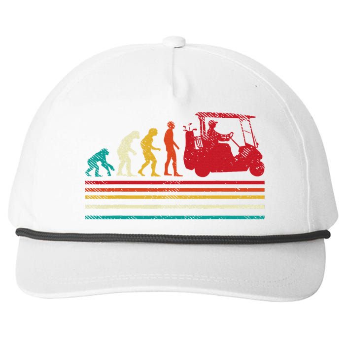 Human Evolution Golf Cart Funny Golfing Golfer Women Snapback Five-Panel Rope Hat