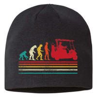 Human Evolution Golf Cart Funny Golfing Golfer Women Sustainable Beanie