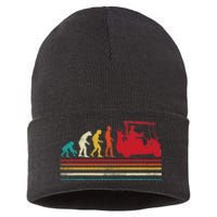 Human Evolution Golf Cart Funny Golfing Golfer Women Sustainable Knit Beanie