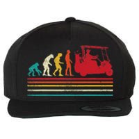 Human Evolution Golf Cart Funny Golfing Golfer Women Wool Snapback Cap