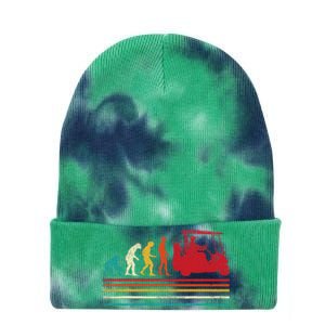 Human Evolution Golf Cart Funny Golfing Golfer Women Tie Dye 12in Knit Beanie