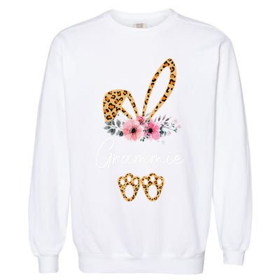 Happy Easter Grammie Bunny Leopard Floral Cute Rabbit Garment-Dyed Sweatshirt