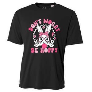 Happy Easter Groovy Bunny Face DonT Worry Be Hoppy Cooling Performance Crew T-Shirt