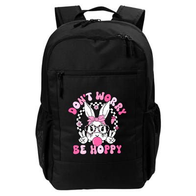 Happy Easter Groovy Bunny Face Dont Worry Be Hoppy Women Backpack