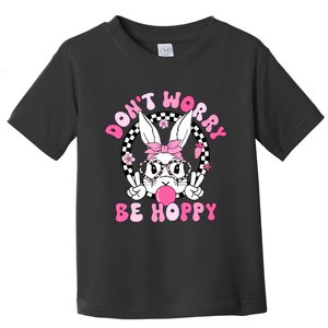 Happy Easter Groovy Bunny Face Dont Worry Be Hoppy Women Toddler T-Shirt