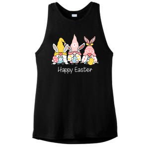 Happy Easter Gnome Holiday Cute Gift Ladies PosiCharge Tri-Blend Wicking Tank