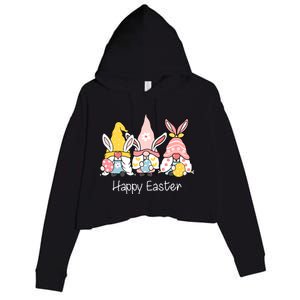 Happy Easter Gnome Holiday Cute Gift Crop Fleece Hoodie