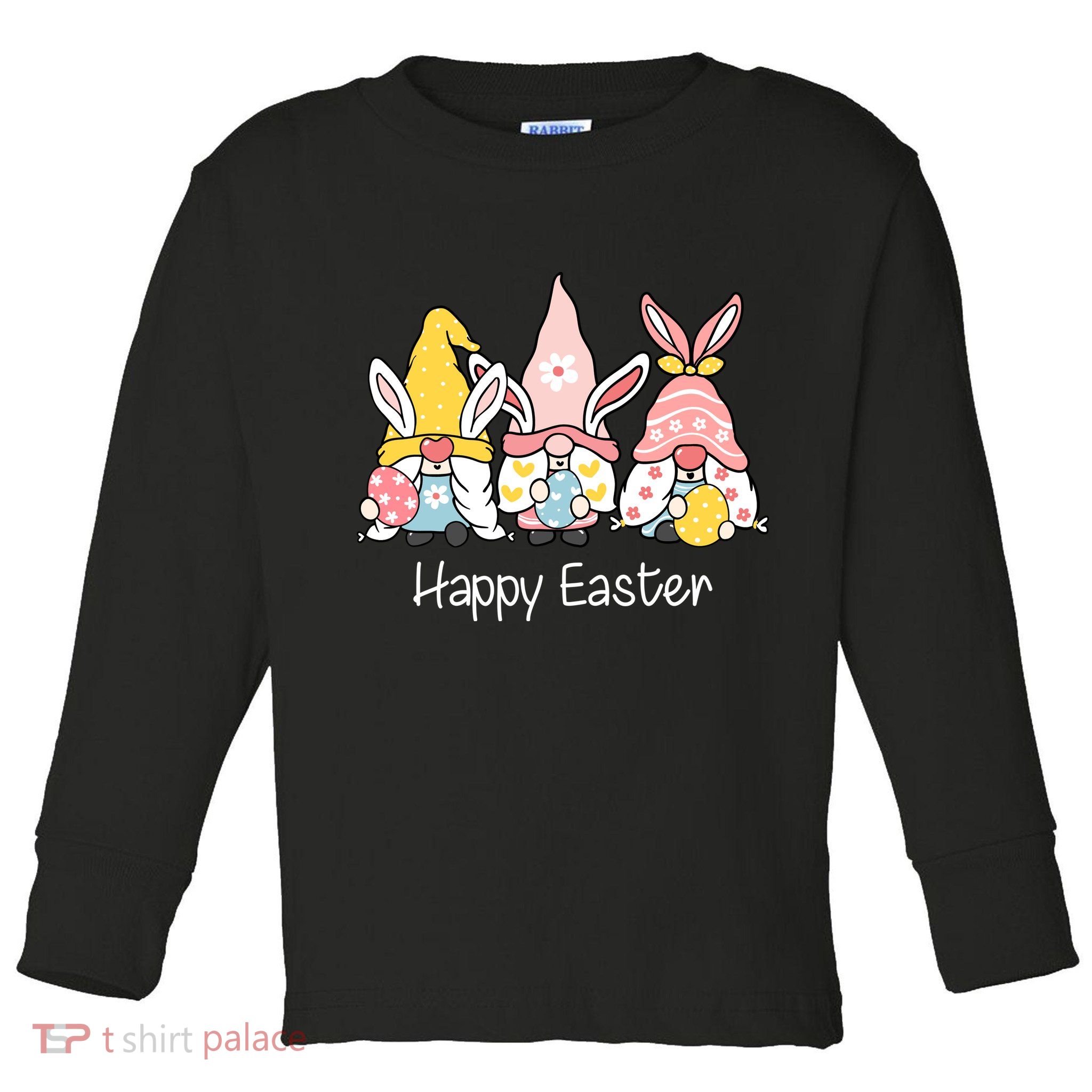 Happy Easter Gnome Holiday Cute Gift Toddler Long Sleeve Shirt