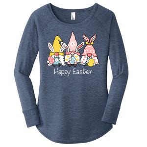 Happy Easter Gnome Holiday Cute Gift Women's Perfect Tri Tunic Long Sleeve Shirt