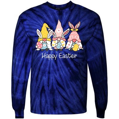 Happy Easter Gnome Holiday Cute Gift Tie-Dye Long Sleeve Shirt