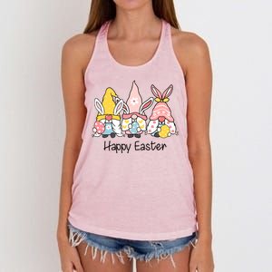 Happy Easter Gnome Holiday Cute Gift Women's Knotted Racerback Tank