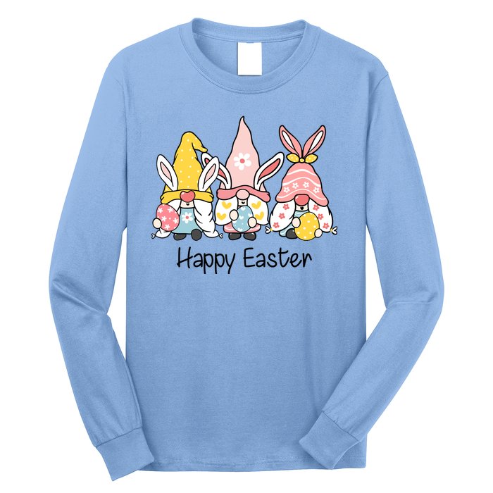 Happy Easter Gnome Holiday Cute Gift Long Sleeve Shirt