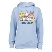 Happy Easter Gnome Holiday Cute Gift Womens Funnel Neck Pullover Hood