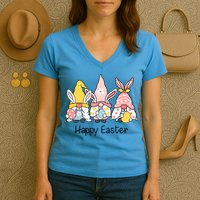 Happy Easter Gnome Holiday Cute Gift Women's V-Neck T-Shirt
