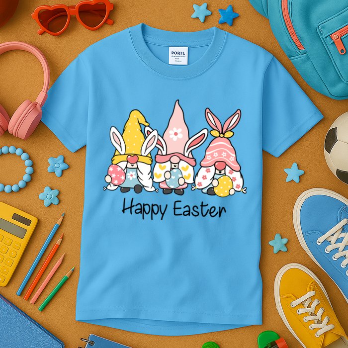 Happy Easter Gnome Holiday Cute Gift Kids T-Shirt