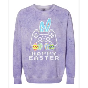 Happy Easter Game Controller Bunny Eggs Gamer Colorblast Crewneck Sweatshirt