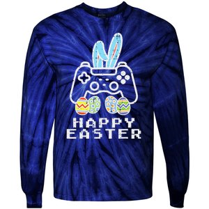 Happy Easter Game Controller Bunny Eggs Gamer Tie-Dye Long Sleeve Shirt