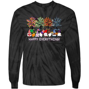 Happy Everything Gnomies Gnomes Holidays Christmas Xmas Tie-Dye Long Sleeve Shirt