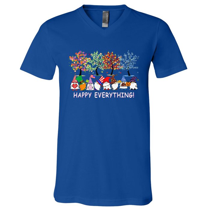 Happy Everything Gnomies Gnomes Holidays Christmas Xmas V-Neck T-Shirt