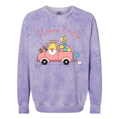 Happy Easter Gnome Truck Holiday Colorblast Crewneck Sweatshirt