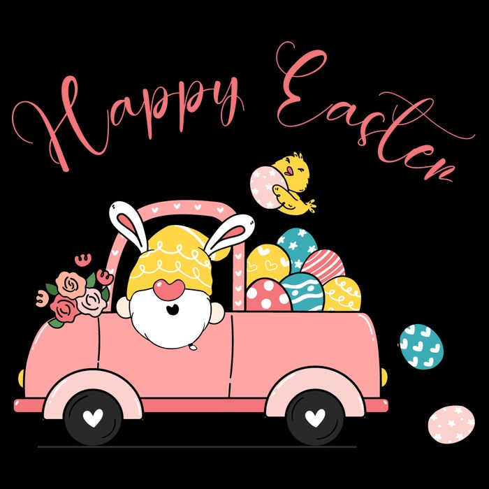 Happy Easter Gnome Truck Holiday Drawstring Bag