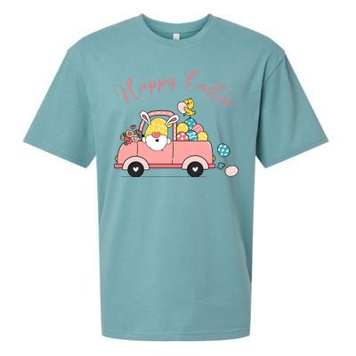 Happy Easter Gnome Truck Holiday Sueded Cloud Jersey T-Shirt