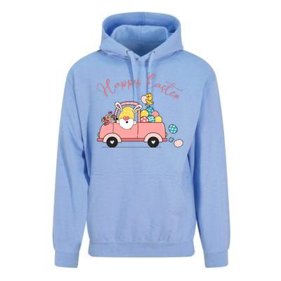 Happy Easter Gnome Truck Holiday Unisex Surf Hoodie