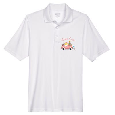 Happy Easter Gnome Truck Holiday Men's Origin Performance Piqué Polo