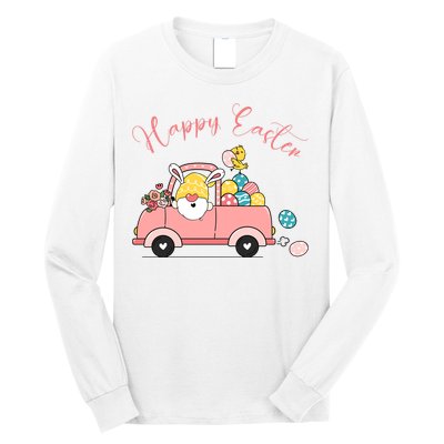 Happy Easter Gnome Truck Holiday Long Sleeve Shirt