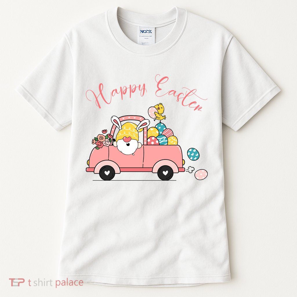 Happy Easter Gnome Truck Holiday Tall T-Shirt