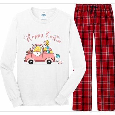 Happy Easter Gnome Truck Holiday Long Sleeve Pajama Set