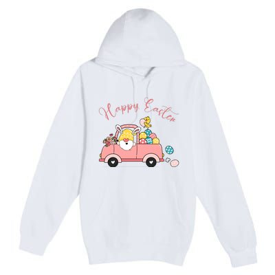 Happy Easter Gnome Truck Holiday Premium Pullover Hoodie