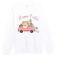 Happy Easter Gnome Truck Holiday Premium Crewneck Sweatshirt