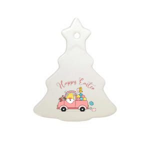 Happy Easter Gnome Truck Holiday Ceramic Tree Ornament