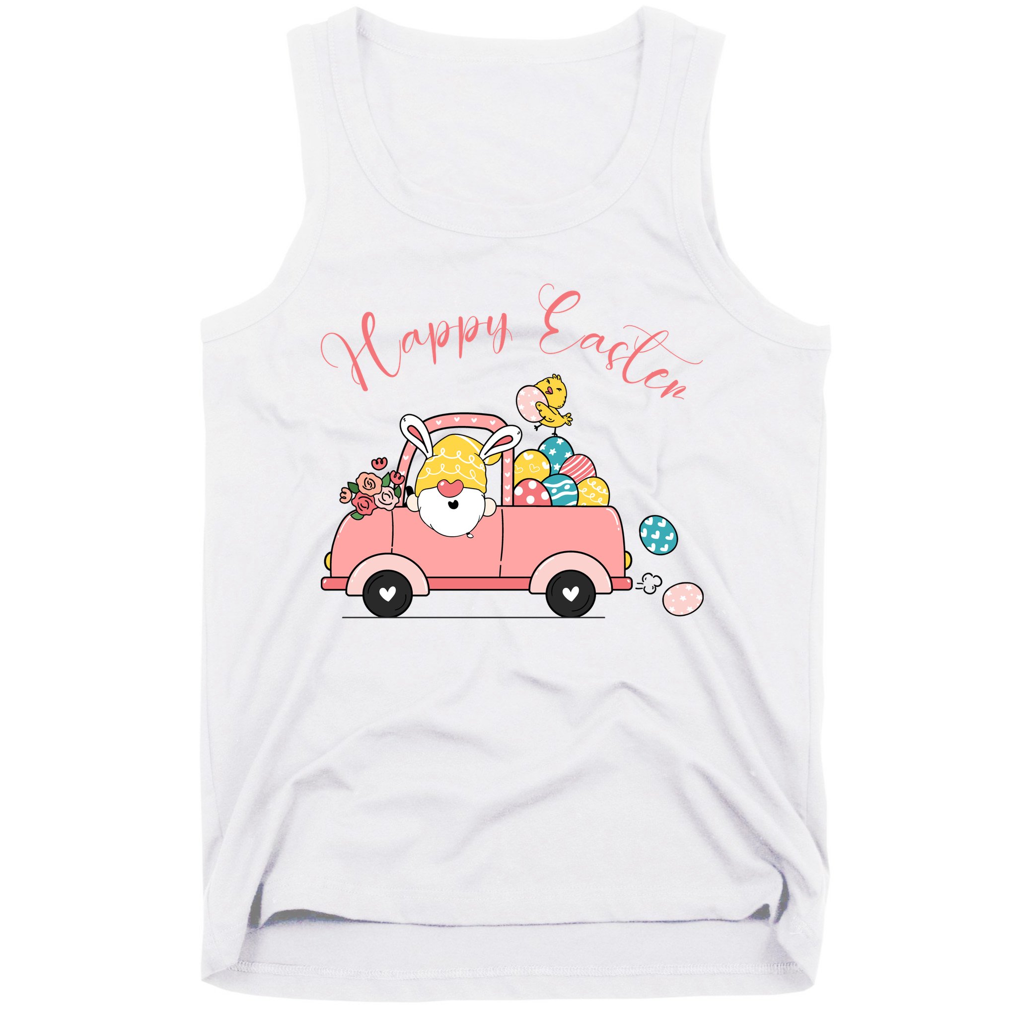 Happy Easter Gnome Truck Holiday Tank Top