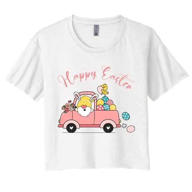 Happy Easter Gnome Truck Holiday Crop Top